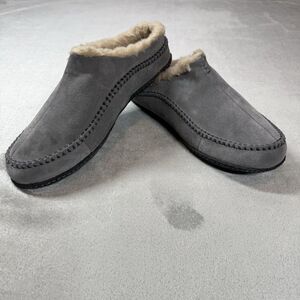 Sorel Falcon Ridge II Slippers Mens 11 Grey Comfort Cozy Faux Fur NM3462-052